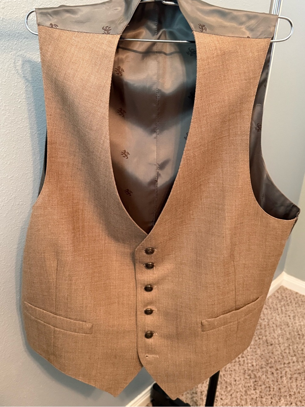 Men's Tan Dress Vest - Classic Tailored Waistcoat